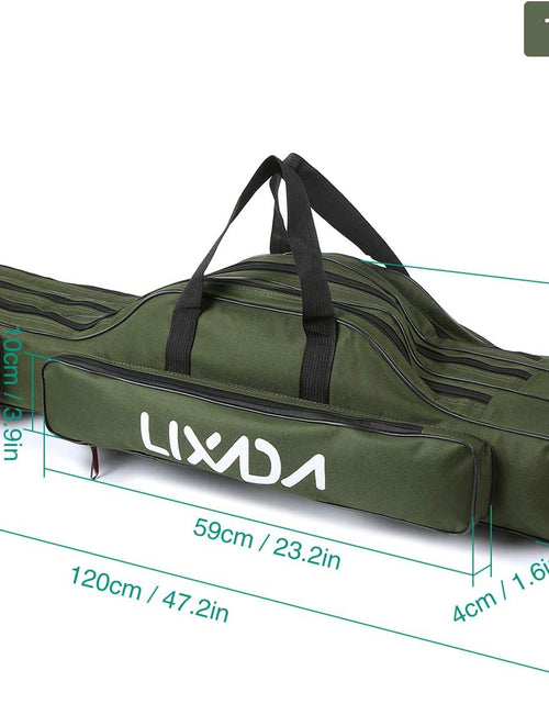Load image into Gallery viewer, Fishing Rod Case 3 Layers Oxford Fishing Rod Bag Portable Folding Fishing Rod Carrier Case Fishing Reel Tackle Storage Travel Bags(90Cm/120Cm/150Cm)

