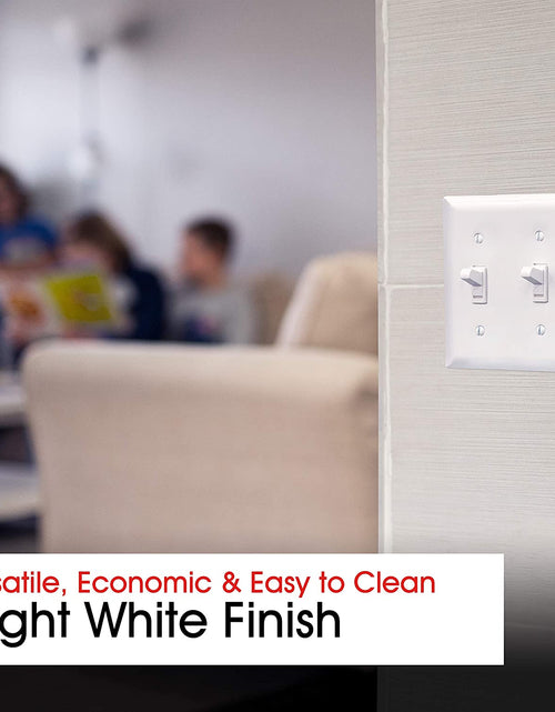 Load image into Gallery viewer, Double Oversized Wall Plate Cover, 2 Gang, Unbreakable Faceplate, X 4.9”, Screws Included, White, 44756 Toggle Switch Wallplate, 1 Pack
