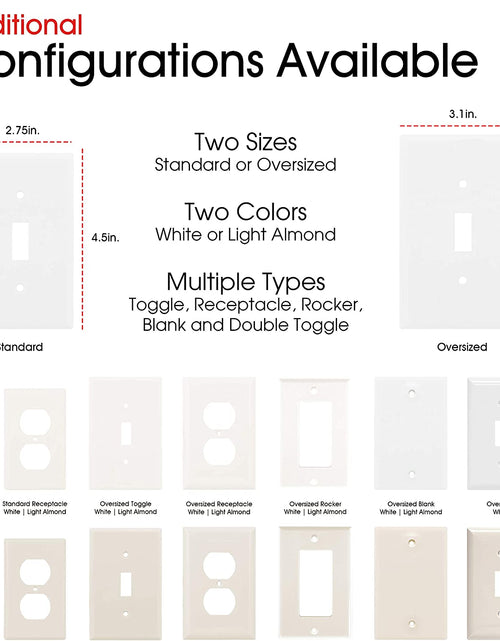 Load image into Gallery viewer, Double Oversized Wall Plate Cover, 2 Gang, Unbreakable Faceplate, X 4.9”, Screws Included, White, 44756 Toggle Switch Wallplate, 1 Pack
