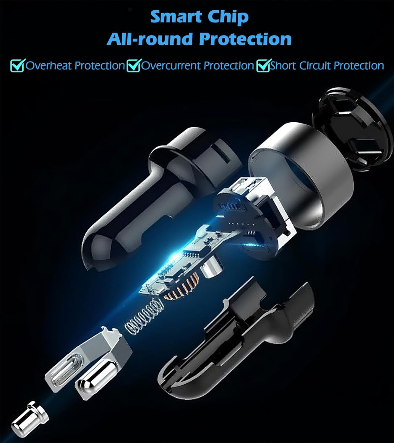 Dual USB Car Charger, 4.8A Output, 12/24 Volt USB Adapter Plug for Cigarette Lighter Voltage Meter, Compatible with Iphone,Ipad, Samsung Galaxy, LG, Google, Black