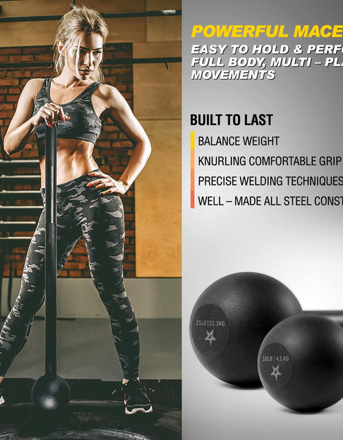 Load image into Gallery viewer, Steel Mace Bell for Strength Training, Support Full Body, Muscles, Shoulder, Grips &amp; Forearms Workouts, Stretching 5, 7, 10, 15, 20, 25, 30 LB for Woman &amp; Man
