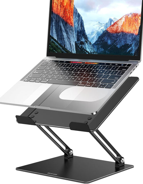 Load image into Gallery viewer, LS10 Aluminum Laptop Stand, Ergonomic Adjustable Notebook Riser Holder Computer Stand Compatible with Air, Pro, Dell, HP, Lenovo More 10-14" Laptops, Black
