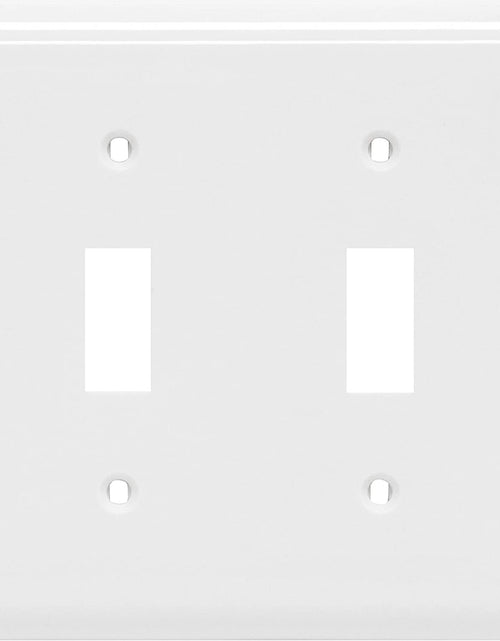 Load image into Gallery viewer, Double Oversized Wall Plate Cover, 2 Gang, Unbreakable Faceplate, X 4.9”, Screws Included, White, 44756 Toggle Switch Wallplate, 1 Pack
