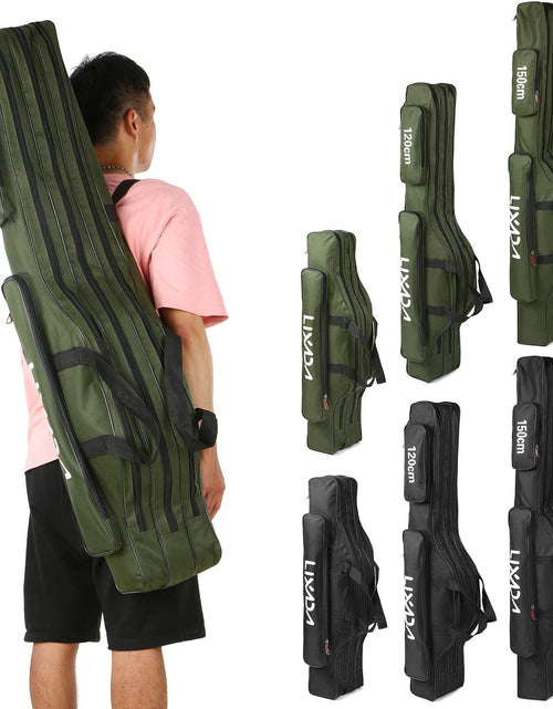 Load image into Gallery viewer, Fishing Rod Case 3 Layers Oxford Fishing Rod Bag Portable Folding Fishing Rod Carrier Case Fishing Reel Tackle Storage Travel Bags(90Cm/120Cm/150Cm)
