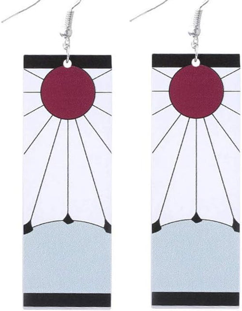 Load image into Gallery viewer, Anime Kamado Tanjiro Hanafuda Earrings - Kimetsu No Yaiba Hanafuda Earrings - Cosplay Accessories for Womens Girls
