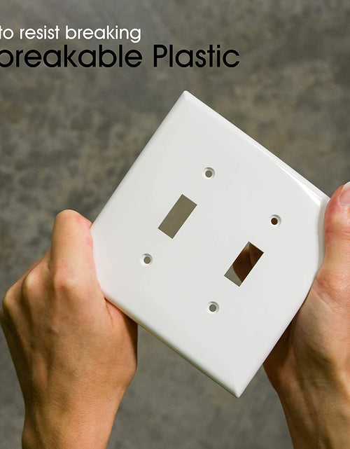 Load image into Gallery viewer, Double Oversized Wall Plate Cover, 2 Gang, Unbreakable Faceplate, X 4.9”, Screws Included, White, 44756 Toggle Switch Wallplate, 1 Pack
