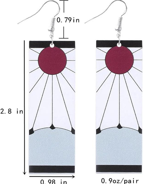 Load image into Gallery viewer, Anime Kamado Tanjiro Hanafuda Earrings - Kimetsu No Yaiba Hanafuda Earrings - Cosplay Accessories for Womens Girls
