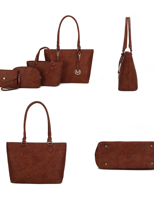 Load image into Gallery viewer, by Mia K. Marimar Women'S Tote Bag with Pouch and Wristlet, Signature 4 Piece Set - Black
