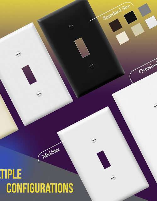 Load image into Gallery viewer, Toggle Light Switch Wall Plate, Gloss Finish, Size 2-Gang 4.50" X 4.57", Double Switch Cover, Unbreakable Polycarbonate Thermoplastic, 8812-W, White
