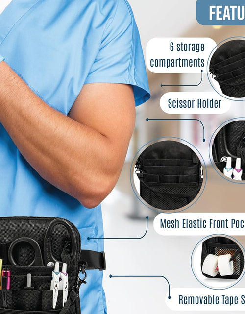 Load image into Gallery viewer, 4-In-1 Nursing Fanny Pack with Medical Gear Pockets, Tape Holder, and Utility Storage for Stethoscopes, Bandage Scissors, and Emergency Supplies, Student and Nurse Use
