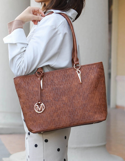 Load image into Gallery viewer, by Mia K. Marimar Women'S Tote Bag with Pouch and Wristlet, Signature 4 Piece Set - Black
