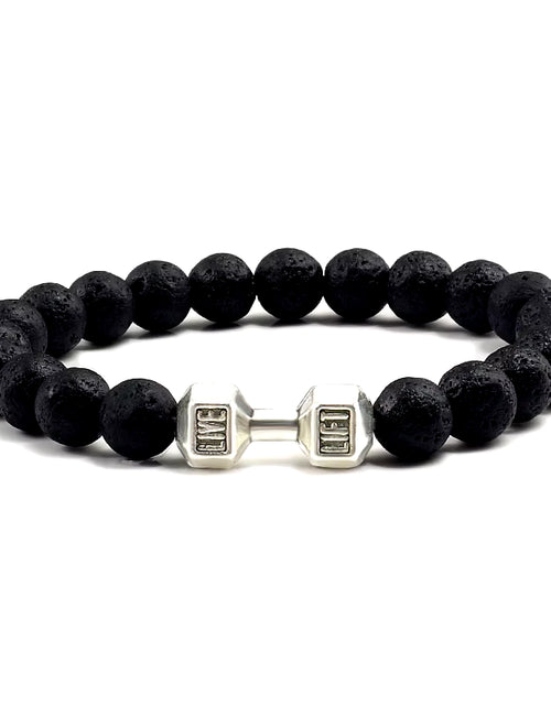 Load image into Gallery viewer, Gym Dumbbells Beads Bracelet Natural Stone Barbell Energy Weights Bracelets for Women Men Couple Pulsera Wristband Jewelry Gift
