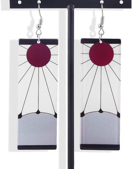 Load image into Gallery viewer, Anime Kamado Tanjiro Hanafuda Earrings - Kimetsu No Yaiba Hanafuda Earrings - Cosplay Accessories for Womens Girls
