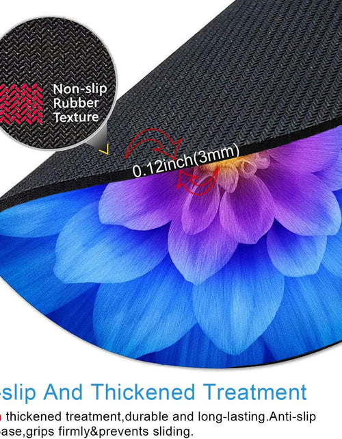 Load image into Gallery viewer, Mouse Pad, Blue Watercolor Lotus Flower round Mouse Pad, Non-Slip Rubber Base Mousepad for Laptop Computer, Personalized Small Mousepad with Designs for Women, 7.9 X 7.9 Inch
