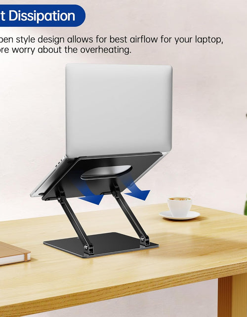 Load image into Gallery viewer, LS10 Aluminum Laptop Stand, Ergonomic Adjustable Notebook Riser Holder Computer Stand Compatible with Air, Pro, Dell, HP, Lenovo More 10-14" Laptops, Black
