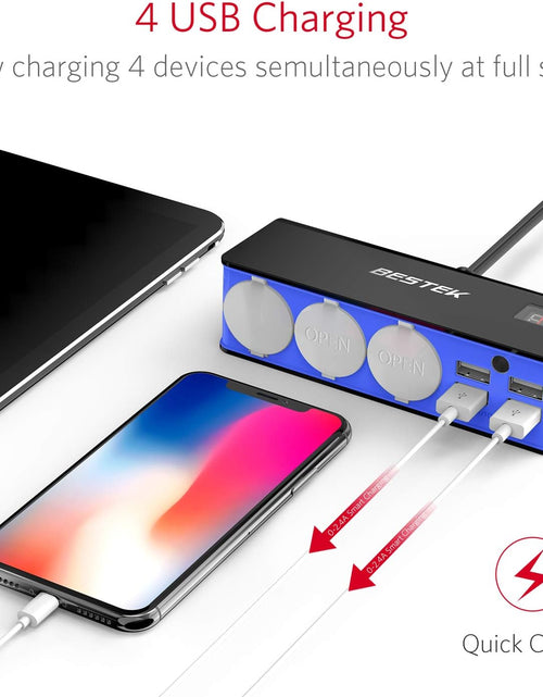 Load image into Gallery viewer, 3-Socket Cigarette Lighter Adapter, 12V/24V 200W DC Cigarette Outlet Car Charger Splitter with 4-USB Ports Car Power Adapter for GPS, Dashcam, Low Voltage Protection with Replace Fuse
