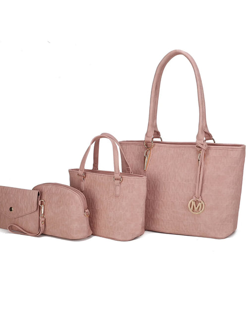 Load image into Gallery viewer, Edelyn Women'S Tote Bag, Small Tote Handbag, Pouch Purse &amp; Wristlet Wallet, Signature Handbag 4 Pcs Set by Mia K
