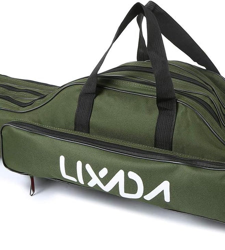 Fishing Rod Case 3 Layers Oxford Fishing Rod Bag Portable Folding Fishing Rod Carrier Case Fishing Reel Tackle Storage Travel Bags(90Cm/120Cm/150Cm)