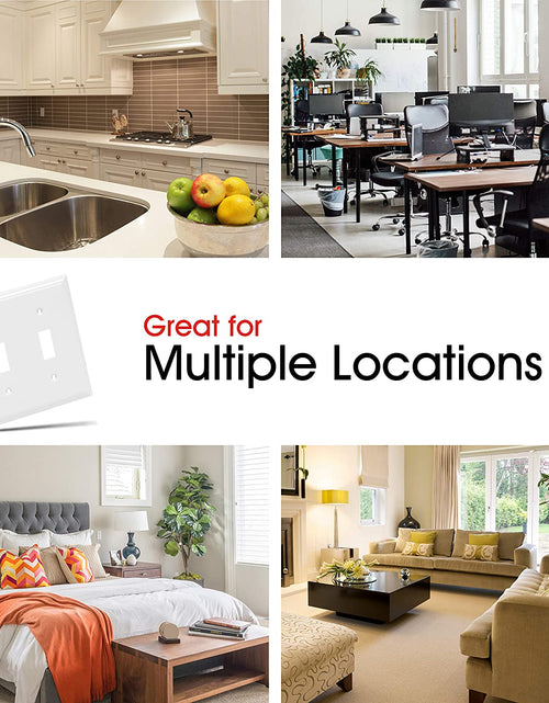 Load image into Gallery viewer, Double Oversized Wall Plate Cover, 2 Gang, Unbreakable Faceplate, X 4.9”, Screws Included, White, 44756 Toggle Switch Wallplate, 1 Pack
