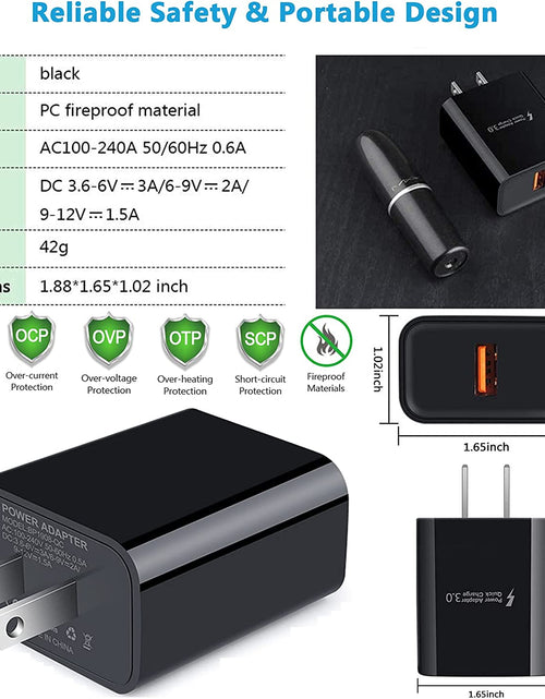 Load image into Gallery viewer, Type C Charger Fast Charger for Samsung Galaxy S23 S22 S21 S20 A53 A13 A12 A32 A52 A51,LG Stylo 6 5,Moto G Pure/G Power/G Stylus/G Play,Quick Charge 3.0 Car Charger Wall Adapter +3FT 6FT USB C Cable
