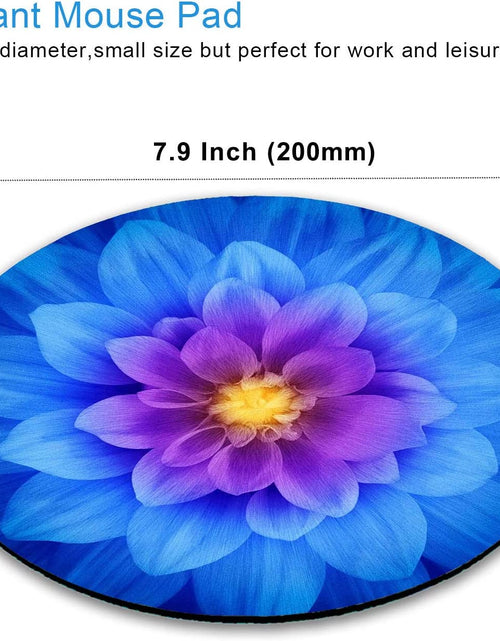 Load image into Gallery viewer, Mouse Pad, Blue Watercolor Lotus Flower round Mouse Pad, Non-Slip Rubber Base Mousepad for Laptop Computer, Personalized Small Mousepad with Designs for Women, 7.9 X 7.9 Inch
