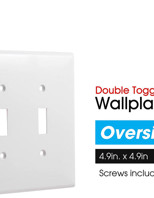 Load image into Gallery viewer, Double Oversized Wall Plate Cover, 2 Gang, Unbreakable Faceplate, X 4.9”, Screws Included, White, 44756 Toggle Switch Wallplate, 1 Pack
