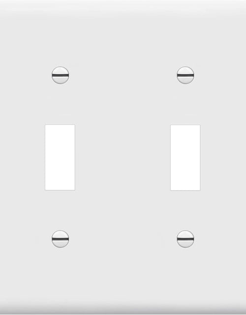Load image into Gallery viewer, Toggle Light Switch Wall Plate, Gloss Finish, Size 2-Gang 4.50" X 4.57", Double Switch Cover, Unbreakable Polycarbonate Thermoplastic, 8812-W, White
