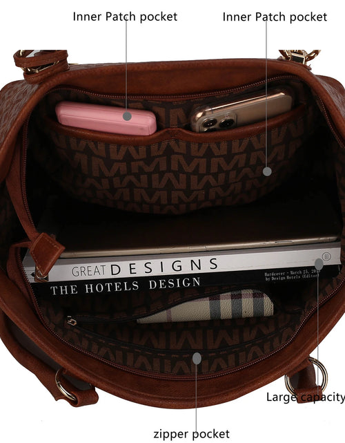 Load image into Gallery viewer, by Mia K. Marimar Women'S Tote Bag with Pouch and Wristlet, Signature 4 Piece Set - Black
